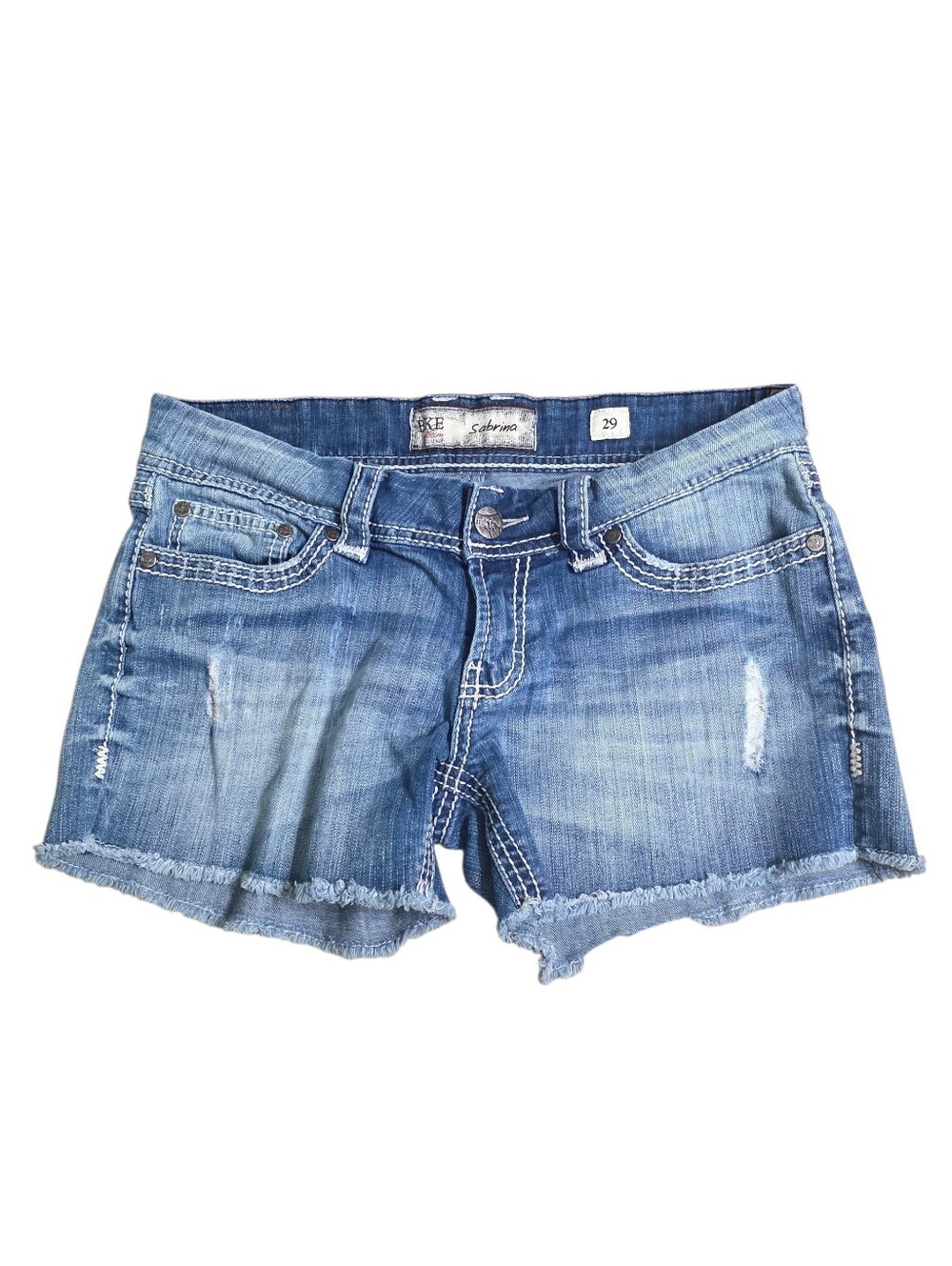 BKE Sabrina Distressed Frayed Hem Denim Shorts Size 29